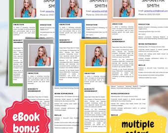Professional Sorority Resume Template, Cover Letter and Reference Bundle | Word files | Google docs compatible | BONUS Ebook
