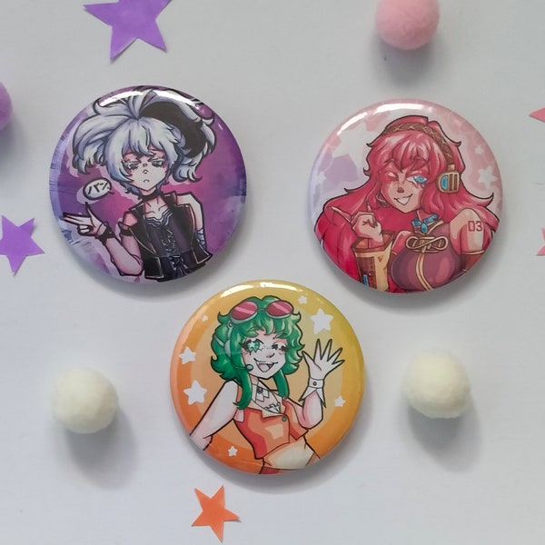 Vocaloid Pins - V3 Flower, Megurine Luka, Megpoid Gumi