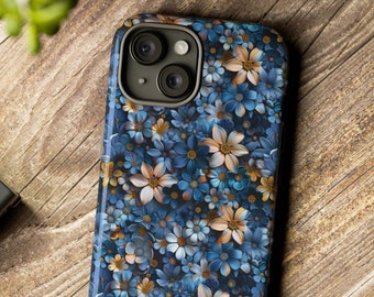 Wildflowers Phone Case For iPhone 15 14 13 Pro Max 12 Mini XR S24 Pink and Blue Wildflower Case Galaxy S24 Pixel Floral Case