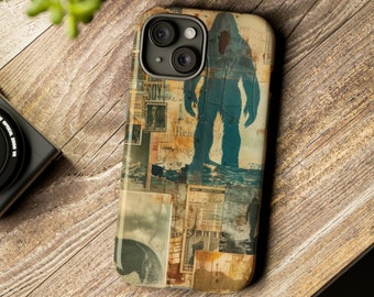 Bigfoot Collage Phone Case For iPhone 15 14 13 Pro Max 12 Mini XR 7 SE Sasquatch Collage Case Retro Galaxy S24 Urban Legends Case