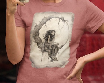 Fairy Moon T-Shirt | Faerie Shirt | Gift for Fairies | Woodland Fairy Shirt | Nature Gift