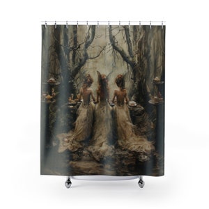 Fairy Shower Curtain | Gift for Fairy Lovers | Enchanted Forest Fae | Fairy Magic Fantasy Art | Fairy Picnic Shower Curtain | Bathroom Decor