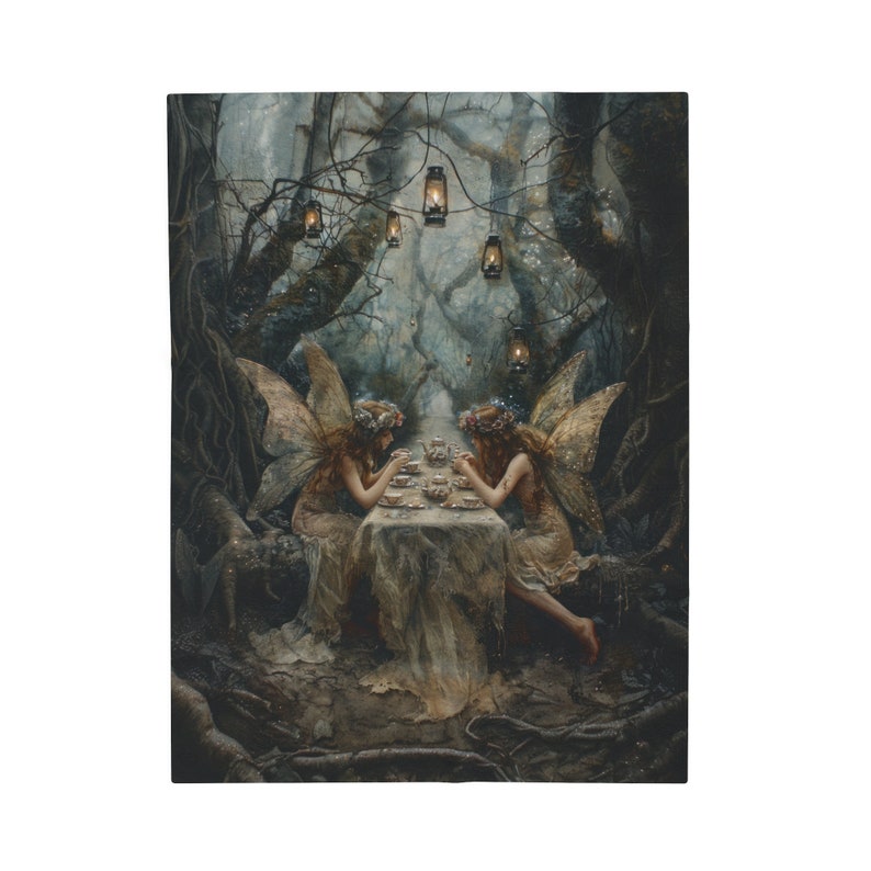 Trows Fae Fairy Tea Party Plush Blanket | Gift for Fairy Lovers | Enchanted ...