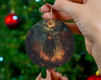 Vintage Scarecrow Halloween Ornament | Autumn Halloween Lovers Ornament | Sleepy Hollow Retro Halloween Decor | Spooky Halloween Ornament