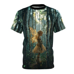 Cottagecore Fairy Fantasy All-over Shirt | Gift for Fairy Lovers | Fireflies Birch Trees | Fairy Forest T-shirt | Steampunk Fairy Shirt Fae