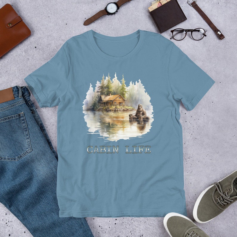 Cabin Life Sasquatch t-shirt | Yeti Cabin Camping Shirt | Hiker Gift | Squatch Lakehouse Shirt