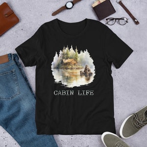 Cabin Life Sasquatch t-shirt | Yeti Cabin Camping Shirt | Hiker Gift | Squatch Lakehouse Shirt