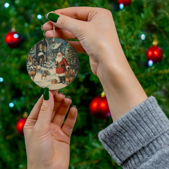 サンタのクリスマスオーナメント | レトロヴィンテージスタイルの
