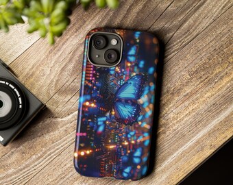 Electric Butterflies Phone Case For iPhone 15 14 Butterfly Phone Case S24 Space Butterfly Case Samsung Galaxy Pixel Electric Circuit Nature