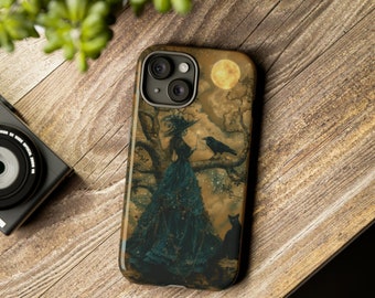 Vintage Goth Witch Phone Case For iPhone 15 14 13 Pro Max 12 XR 7 SE S23 Witchy Gothic Case Galaxy S24 Pixel Fairycore Raven Tarot Case
