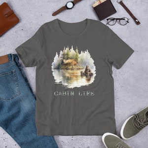 Cabin Life Sasquatch t-shirt | Yeti Cabin Camping Shirt | Hiker Gift | Squatch Lakehouse Shirt