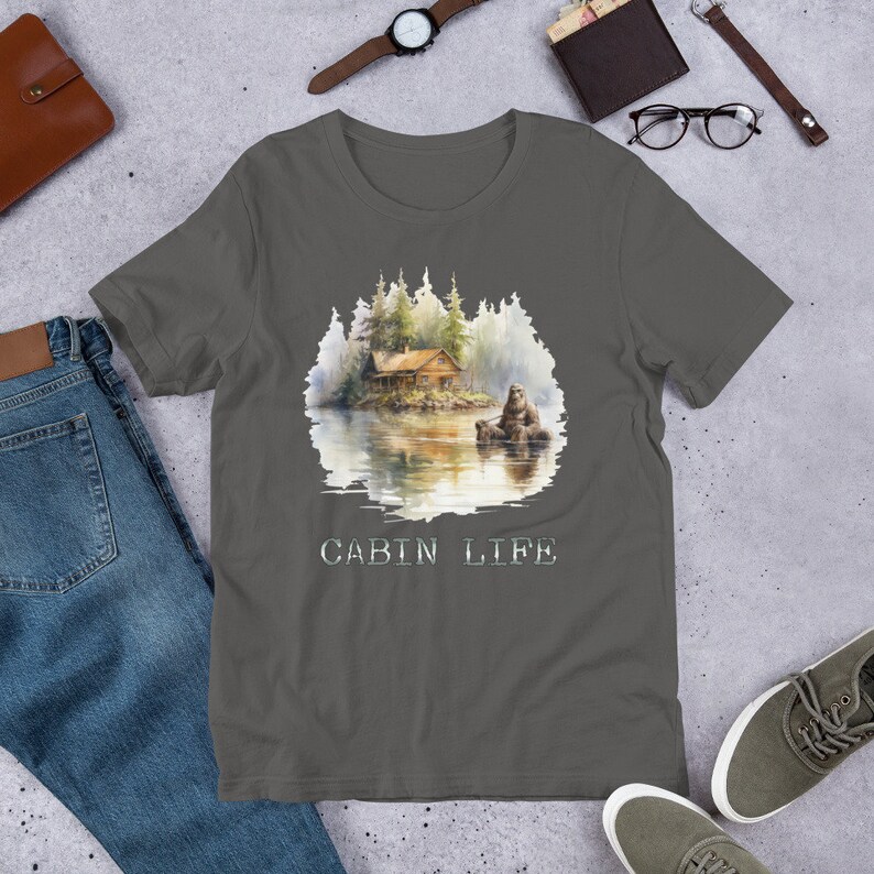 Cabin Life Sasquatch t-shirt | Yeti Cabin Camping Shirt | Hiker Gift | Squatch Lakehouse Shirt