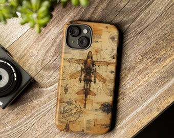 Area 51 Spaceship Phone Case For iPhone 15 14 13 Pro 12 XR Time Machine Blueprints Galaxy S24 Prototype UFO Case