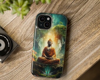 Buddha MagSafe Case Fairy | Buddha Phone Case | iPhone 15 14 13 Meditating Nature Phone Case | Forest Yoga MagSafe Tough Cases