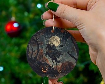 Vintage Sleepy Hollow Ornament | Headless Horseman | Autumn Lovers Ornament | Jack-O-Lantern Retro Halloween Decor | Halloween Ornament