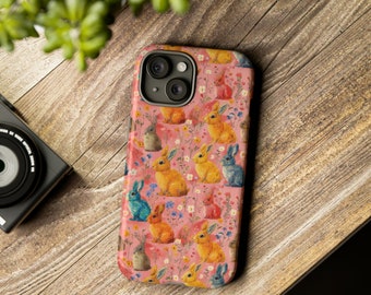Boho Bunnies Phone Case For iPhone 15 14 13 Pro Max 12 Mini XR 7 SE S23 Boho Rabbits Case Galaxy S24 Pixel Cottage Core Bunny Case