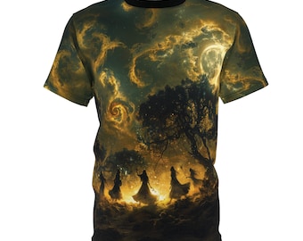 Dancing Witches All-over Shirt | Gift for Witch Goth Clothing Gothic Witchy T Shirt | Goth Clothes | Fantasy T-shirt | Steampunk Witch Shirt
