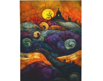 Halloween Nightmare Velveteen Plush Blanket | Halloween Gift Blanket | Before Christmas | Witchy Spooky Season Blanket | Couple's Blanket