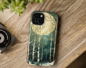 Birch Tree Phone Case Fairy | Birch Moon Tree Phone Case | Tree Nature Lover | Forest Birch MagSafe Tough Cases | Tree Case