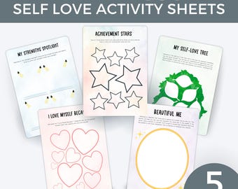 Self Esteem Activities for Kids, Self Worth Self Love Confidence Activity for Kids, Therapy Worksheets, Affirmations, School Counselling SEL