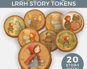 Rotkäppchen-Token, Märchen-Reihenfolgekarten, Nacherzählen für Kinder, Aktivitäten im Alphabetisierungszentrum, Geschichtenerzählen zu Hause