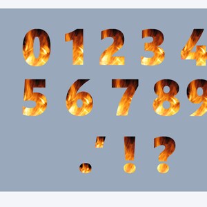 Fire Alphabet Clipart, Fire Alphabet Letters and Numbers, Flaming ...