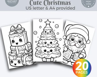 Printable Coloring Book Christmas, Cute Christmas Coloring Pages for kids Simple Christmas Coloring Pages  Printable PDF