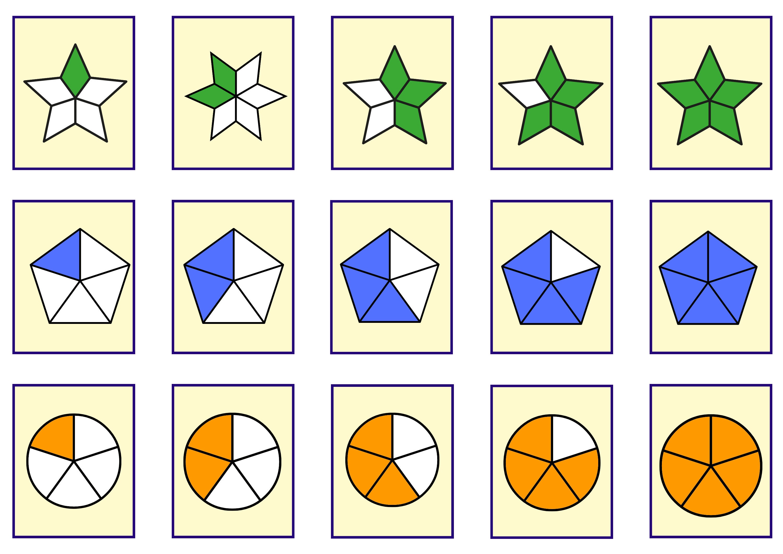 Fraction Resources, Fifths, Fraction Matching Cards, Fraction Number ...