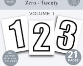 Large Printable Numbers For Classroom, Printable numbers 0-20  Block Number Of The Week, Teaching Resources PDF, homeschool printable PDF