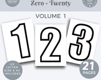 Large Printable Numbers For Classroom, Printable numbers 0-20  Block Number Of The Week, Teaching Resources PDF, homeschool printable PDF