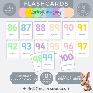 Schede didattiche con numeri da 0 a 100, poster stampabili per il riconoscimento dei numeri, carte di conteggio fino a 100, esposizione da parete per l'aula, risorse per la matematica per l'istruzione parentale