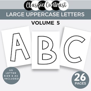 Große druckbare Buchstaben für Klassenzimmer Vol 5, druckbares Alphabet GROßBUCHSTABEN, Druckschrift der Woche, Lehrmittel homeschool