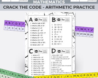Crack the Code Matematyka Arytmetyka Powtórka Aktywność, Rok 6 SAT Ćwiczenia, Zabawne Arkusze Ćwiczeń w Klasie, Puzzle Alfabet Kod, Zasoby Upper KS2