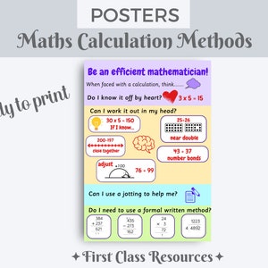 Maths Poster, Math Poster, Calculation Methods, Mental Maths, Number Efficiency, Maths Mastery poster, Maths Everyone Can, Math Operations