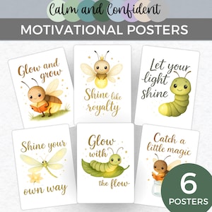 Glow Bug Motivational Posters, Positive Affirmation Wall Art, Growth Mindset Display, Classroom Decor, Homeschool Encouragement Printables