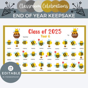 La classe des abeilles occupées, cadeau de fin d'année pour les étudiants impression modifiable cadeau pour la classe cadeau étudiant cadeau enseignant cadeau promotion 2025 pour enseignant