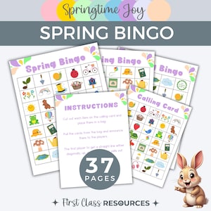 Kinder Frühlings Bingo Karten, Frühlings Aktivität für Kinder, Bingo Spiel zum ausdrucken, Saisonales Klassenzimmer Spiel, Oster Party Spiel, Lustiges Lernspiel