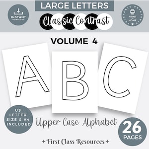Large Printable Letters For Classroom Vol 4, Printable alphabet UPPER CASE letters, Block Letter Of The Week, Teaching Resources homeschool