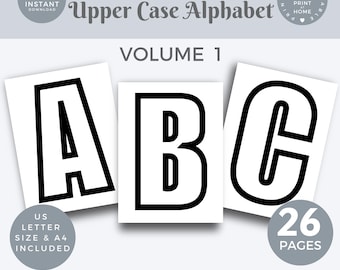 Large Printable Letters For Classroom, Printable alphabet upper case letters,  Block Letter Of The Week, Teaching Resources PDF, homeschool