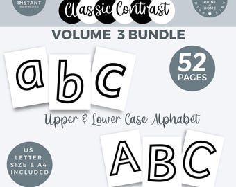 Large Printable Letters For Classroom Vol 3 Bundle, Printable alphabet lower case & upper case letters,  Block Letter Of The Week homeschool