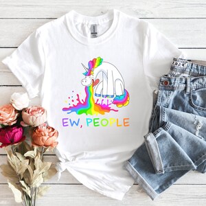 Cute Unicorn Shirt, Rainbow Graphic Tee, Summer Shirt, Youth Shirt, Funny Shirt, Ew People Shirt, Unicorn Birthday Shirt,Magical Unicorn Tee