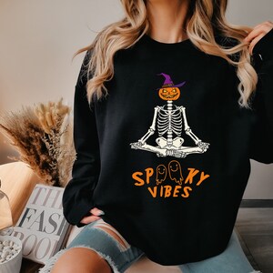 Spooky Vibes Sweatshirts, Halloween Spooky Vibes Sweatshirts, Spooky Vibes Shirts, Halloween Party Tees, Spooky Vibes Skeleton Shirts