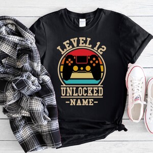 Custom Birthday Tshirt, Personalised Birthday Gift, Personalised Level Unlocked Birthday Shirt, Boys Birthday Tshirt, Gamer Birthday Tee
