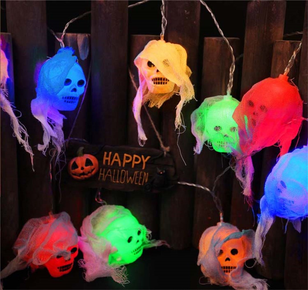 Gothic Skull String Lights Halloween String Fairy Lights Etsy