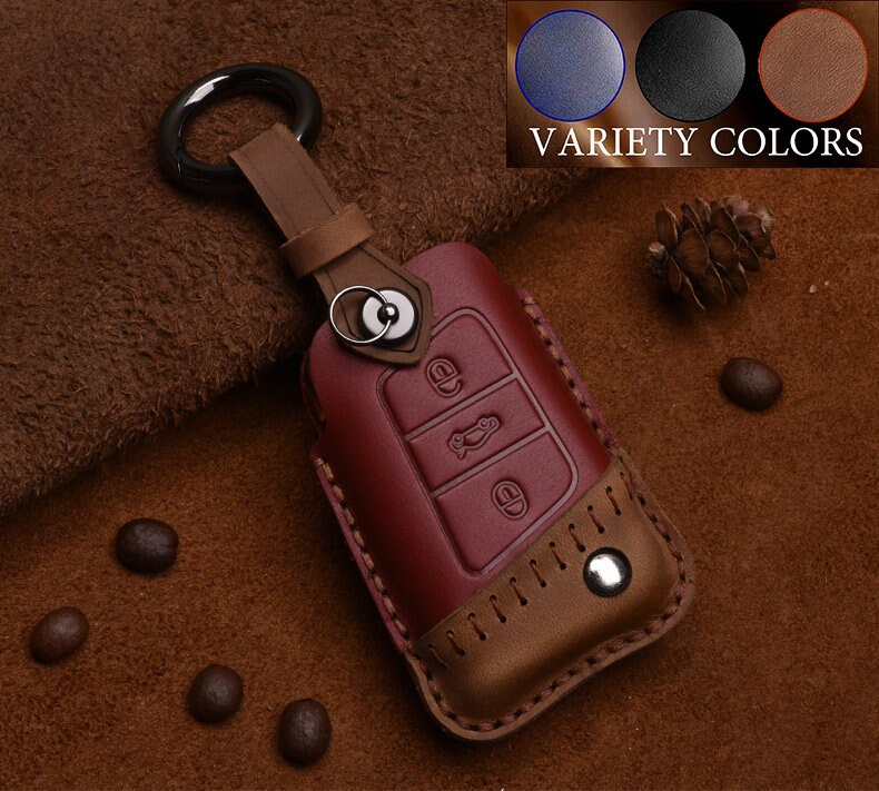 Handmade Leather Key Cover for VW Golf 8 Eighth Generation New Magotan  Phaeton Phaeton Lavender Leather Key Cover, Key Case 