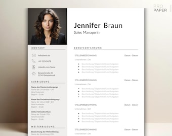 Paquete completo de CV y carta de presentación en Word | alemán | Plantillas de aplicación| CV | moderno | Plantilla | Beige | Instrucciones | 2023 | documento