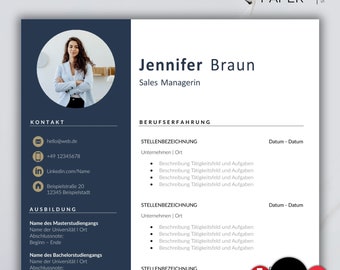 Plantilla de solicitud, plantilla de CV Word, CV moderno, carta de presentación, archivos adjuntos, portada, carta de motivación; 2024; minimalista