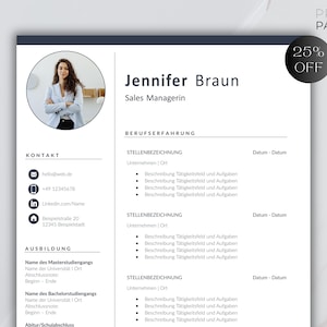 Application template: HR-optimized CV template, German, Word, including cover letter and cover sheet template!