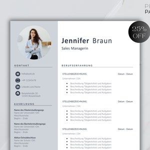 Application template: HR optimized CV template, German, Word, including cover letter and cover sheet template!