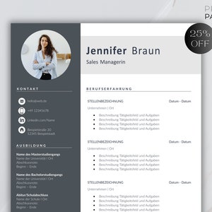 Application template: HR-optimized CV template, German, Word, including cover letter and cover sheet template!